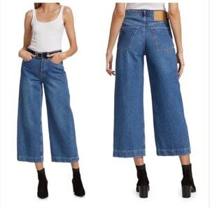 rag & bone Maya High Rise Ankle Wide Leg Button Fly Jeans in Rye Harbor